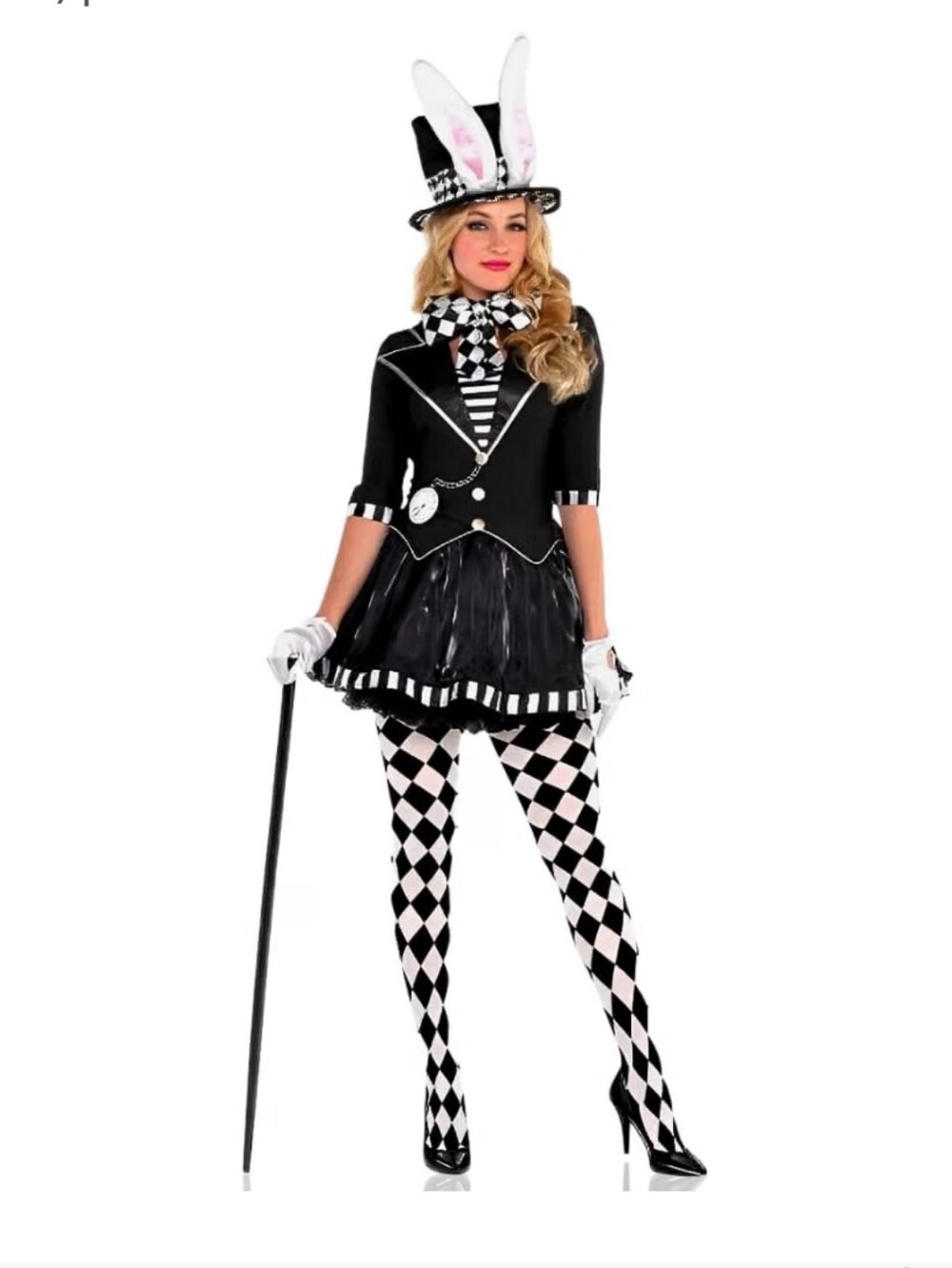NWT Amscan Dark Mad Hatter Costume Dress Women Small 2-4 Halloween Alice